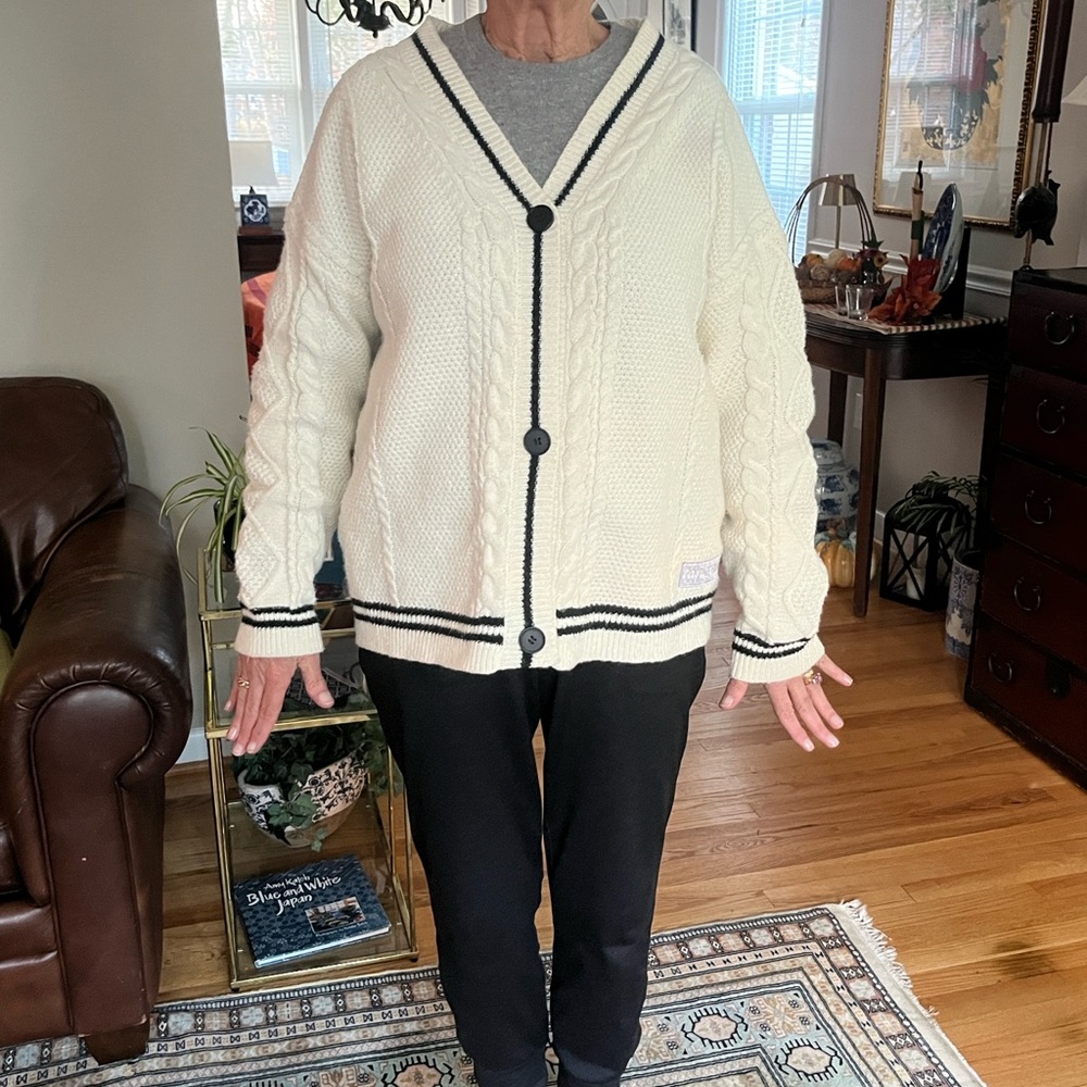 Taylor Swift Folklore Cream Cable Knit Cardigan Sweater